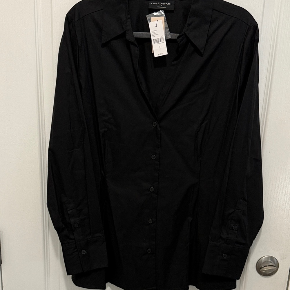 Lane Bryant Women's Black Button Down Shirt